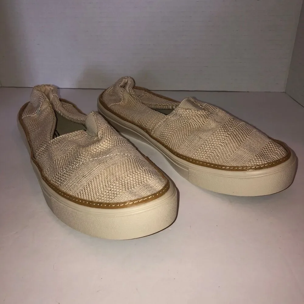 TOMS Parker Womens Size 9.5 Natural Beige Woven Slip On Casual Shoes Sneakers